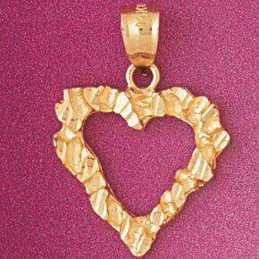 Heart Pendant Necklace Charm Bracelet in Yellow, White or Rose Gold 3904