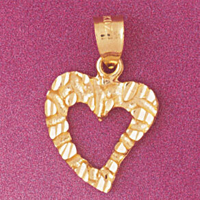 Heart Pendant Necklace Charm Bracelet in Yellow, White or Rose Gold 3905