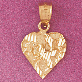 Heart Pendant Necklace Charm Bracelet in Yellow, White or Rose Gold 3911