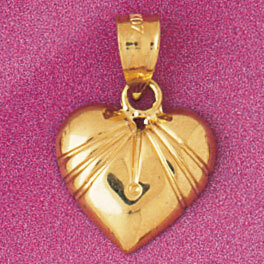 Heart Pendant Necklace Charm Bracelet in Yellow, White or Rose Gold 3952