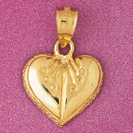 Dazzlers Jewelry Heart Pendant Necklace Charm Bracelet in Yellow, White or Rose Gold 3953, MPN: DZ-…