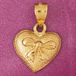 Heart Pendant Necklace Charm Bracelet in Yellow, White or Rose Gold 3954