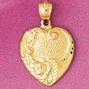 Heart Pendant Necklace Charm Bracelet in Yellow, White or Rose Gold 3956