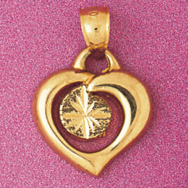 Dazzlers Jewelry Heart Pendant Necklace Charm Bracelet in Yellow, White or Rose Gold 3958, MPN: DZ-…