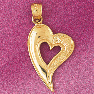 Heart Pendant Necklace Charm Bracelet in Yellow, White or Rose Gold 3959