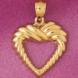 Heart Pendant Necklace Charm Bracelet in Yellow, White or Rose Gold 3960