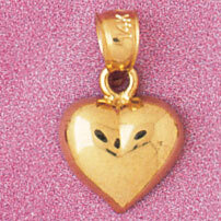 Heart Pendant Necklace Charm Bracelet in Yellow, White or Rose Gold 3963