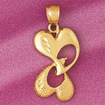 Heart Pendant Necklace Charm Bracelet in Yellow, White or Rose Gold 3967