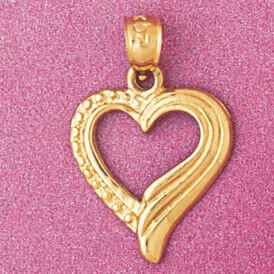 Heart Pendant Necklace Charm Bracelet in Yellow, White or Rose Gold 3968