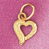 Heart Pendant Necklace Charm Bracelet in Yellow, White or Rose Gold 3970