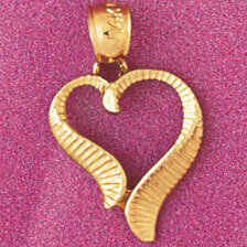 Heart Pendant Necklace Charm Bracelet in Yellow, White or Rose Gold 3977