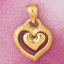 Dazzlers Jewelry Heart Pendant Necklace Charm Bracelet in Yellow, White or Rose Gold 3980, MPN: DZ-…