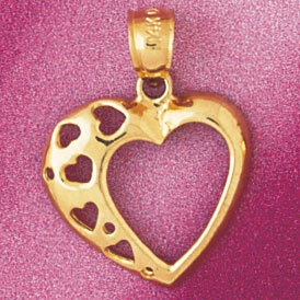 Dazzlers Jewelry Heart Pendant Necklace Charm Bracelet in Yellow, White or Rose Gold 3985, MPN: DZ-…