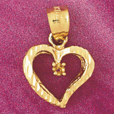 Dazzlers Jewelry Heart Pendant Necklace Charm Bracelet in Yellow, White or Rose Gold 3988, MPN: DZ-…