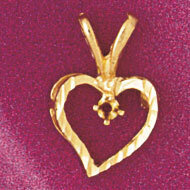 Dazzlers Jewelry Heart Pendant Necklace Charm Bracelet in Yellow, White or Rose Gold 3989, MPN: DZ-…