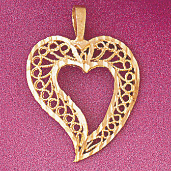 Heart Pendant Necklace Charm Bracelet in Yellow, White or Rose Gold 3751
