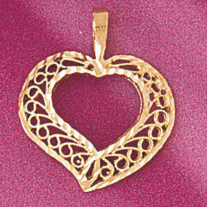 Heart Pendant Necklace Charm Bracelet in Yellow, White or Rose Gold 3752