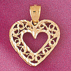 Heart Pendant Necklace Charm Bracelet in Yellow, White or Rose Gold 3753
