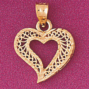 Heart Pendant Necklace Charm Bracelet in Yellow, White or Rose Gold 3756