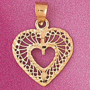 Heart Pendant Necklace Charm Bracelet in Yellow, White or Rose Gold 3757