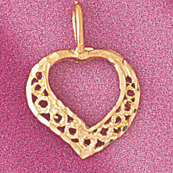 Heart Pendant Necklace Charm Bracelet in Yellow, White or Rose Gold 3759