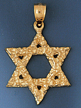 Star of David Pendant Necklace Charm Bracelet in Yellow, White or Rose Gold 9145