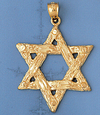 Star of David Pendant Necklace Charm Bracelet in Yellow, White or Rose Gold 9147