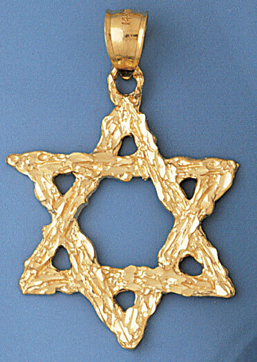 Star of David Pendant Necklace Charm Bracelet in Yellow, White or Rose Gold 9148
