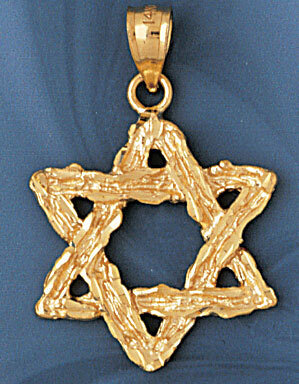 Star of David Pendant Necklace Charm Bracelet in Yellow, White or Rose Gold 9149
