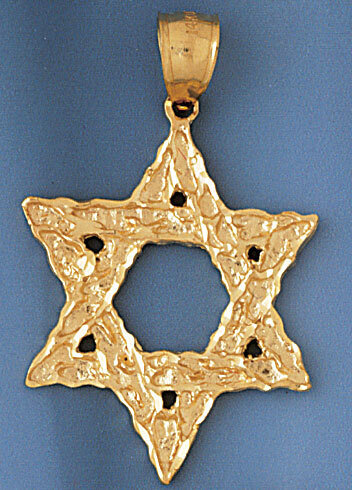 Dazzlers Jewelry Star of David Pendant Necklace Charm Bracelet in Yellow, White or Rose Gold 9152, …