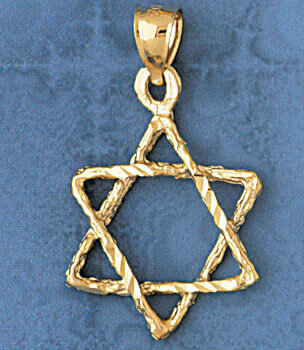 Star of David Pendant Necklace Charm Bracelet in Yellow, White or Rose Gold 9153