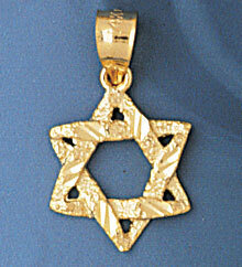Dazzlers Jewelry Star of David Pendant Necklace Charm Bracelet in Yellow, White or Rose Gold 9155, …