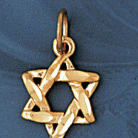 Dazzlers Jewelry Star of David Pendant Necklace Charm Bracelet in Yellow, White or Rose Gold 9156, …