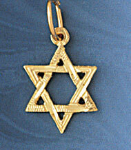 Dazzlers Jewelry Star of David Pendant Necklace Charm Bracelet in Yellow, White or Rose Gold 9157, …