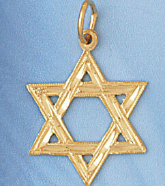 Star of David Pendant Necklace Charm Bracelet in Yellow, White or Rose Gold 9158