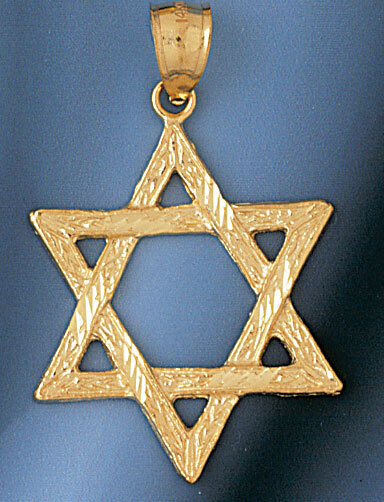 Star of David Pendant Necklace Charm Bracelet in Yellow, White or Rose Gold 9160