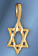 Dazzlers Jewelry Star of David Pendant Necklace Charm Bracelet in Yellow, White or Rose Gold 9167, …