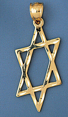 Star of David Pendant Necklace Charm Bracelet in Yellow, White or Rose Gold 9169