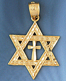 Star of David Pendant Necklace Charm Bracelet in Yellow, White or Rose Gold 9171