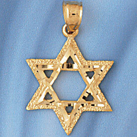 Star of David Pendant Necklace Charm Bracelet in Yellow, White or Rose Gold 9172