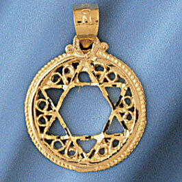 Star of David Pendant Necklace Charm Bracelet in Yellow, White or Rose Gold 9173