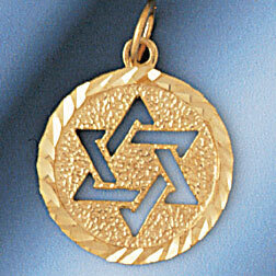Star of David Pendant Necklace Charm Bracelet in Yellow, White or Rose Gold 9174