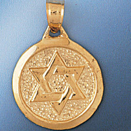 Star of David Pendant Necklace Charm Bracelet in Yellow, White or Rose Gold 9175