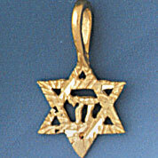 Dazzlers Jewelry Star of David with Chai Pendant Necklace Charm Bracelet in Yellow, White or Rose G…