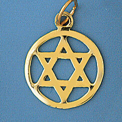 Star of David Pendant Necklace Charm Bracelet in Yellow, White or Rose Gold 9203