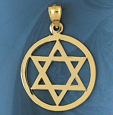 Star of David Pendant Necklace Charm Bracelet in Yellow, White or Rose Gold 9204