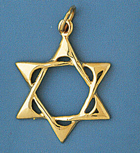 Star of David Pendant Necklace Charm Bracelet in Yellow, White or Rose Gold 9209