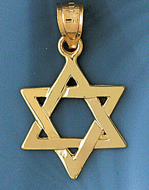 Star of David Pendant Necklace Charm Bracelet in Yellow, White or Rose Gold 9210