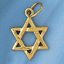 Star of David Pendant Necklace Charm Bracelet in Yellow, White or Rose Gold 9211