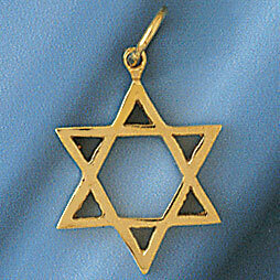 Star of David Pendant Necklace Charm Bracelet in Yellow, White or Rose Gold 9213